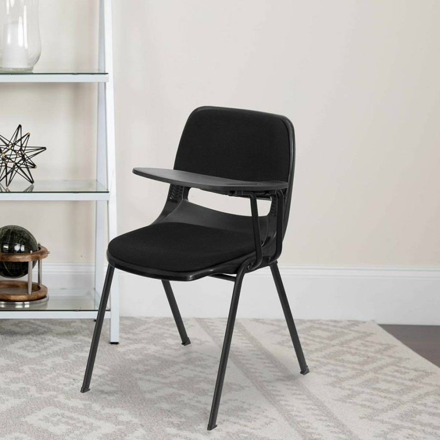 Flash Furniture Hercules Series Black Ergonomic Stack Chair - 661 Lb Capacity, 16" Seat Height, Durable Black Frame