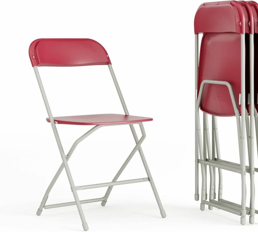 Flash Furniture Hercules 650LB Capacity White Plastic Folding Chair - Lightweight Comfortable Event Seating