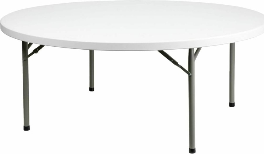 Flash Furniture Elon 2-Foot Round White Folding Table - Portable Plastic Banquet Table for Indoor & Outdoor Events