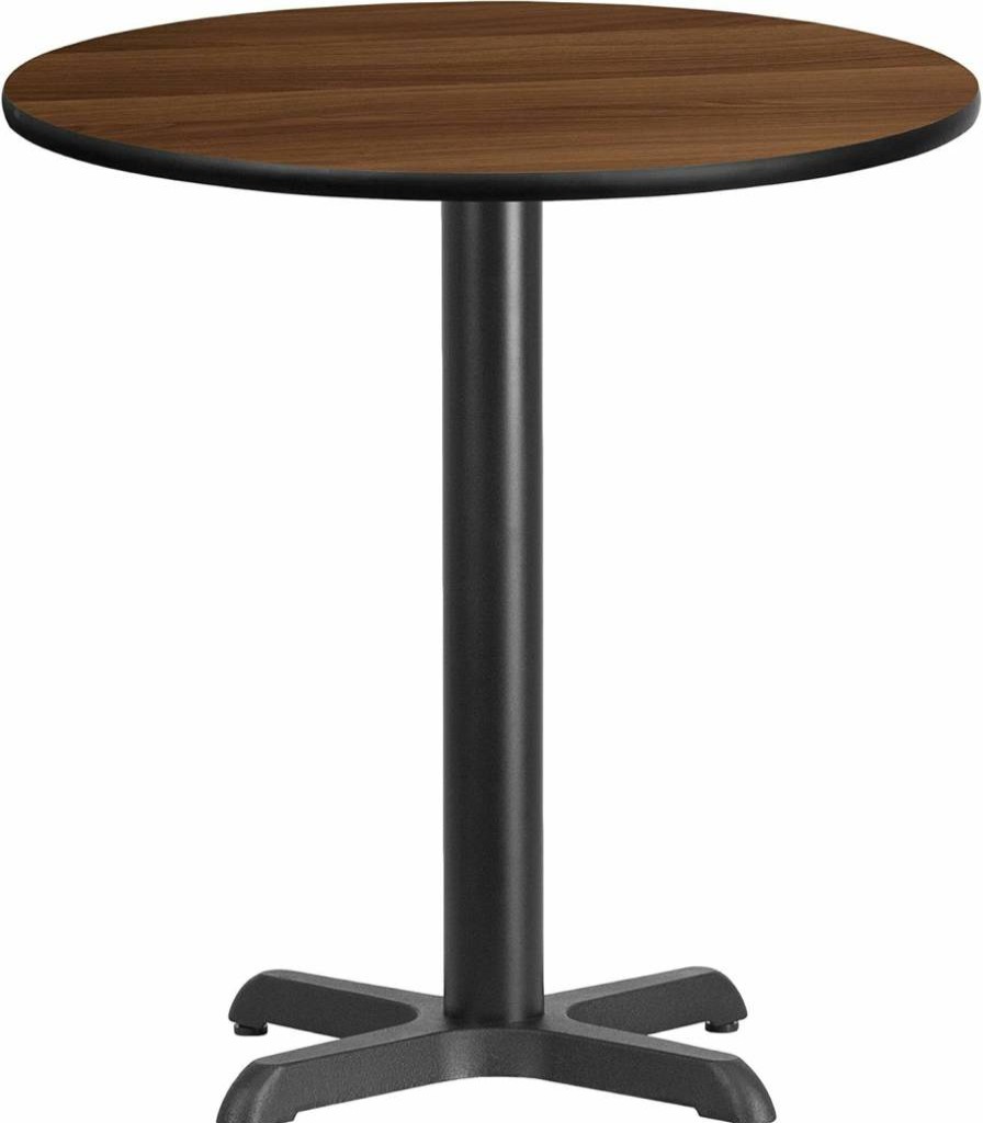 Flash Furniture 24-Inch Round Mahogany Laminate Dining Table with 22-Inch Square Base