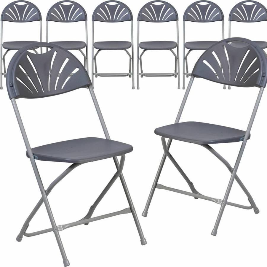 Flash Furniture Hercules Series Burgundy Folding Chair - 650 lb Capacity, Plastic Fan Back, Heavy Duty