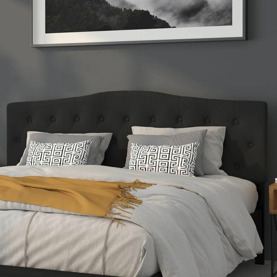 Flash Furniture Cambridge Black Tufted Upholstered King Headboard