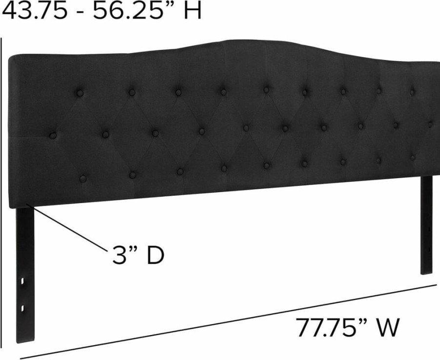 Flash Furniture Cambridge Black Tufted Upholstered King Headboard