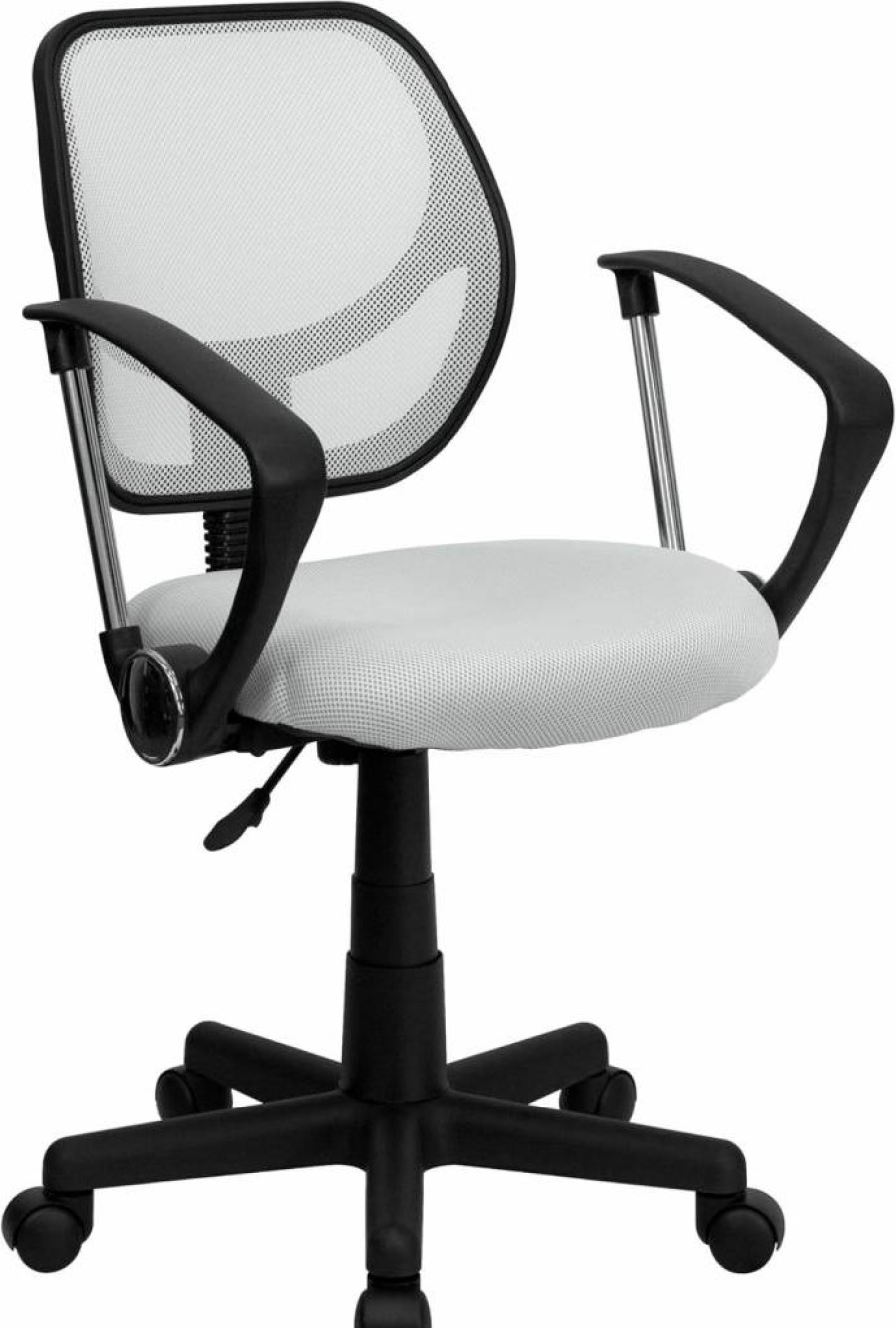 Flash Furniture Neri Purple Mesh Swivel Office Chair with Arms, Low Back Task Chair for Comfort and Style