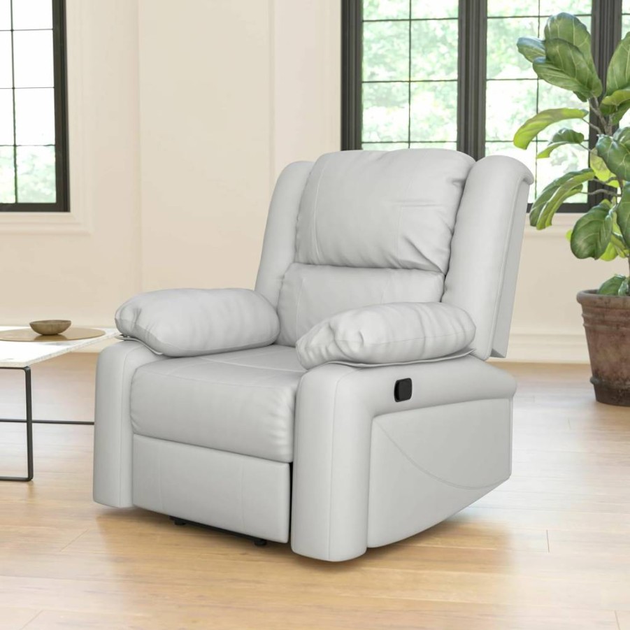 Flash Furniture Harmony Series Recliner - Black LeatherSoft Ergonomic Comfort Chair for Living Room