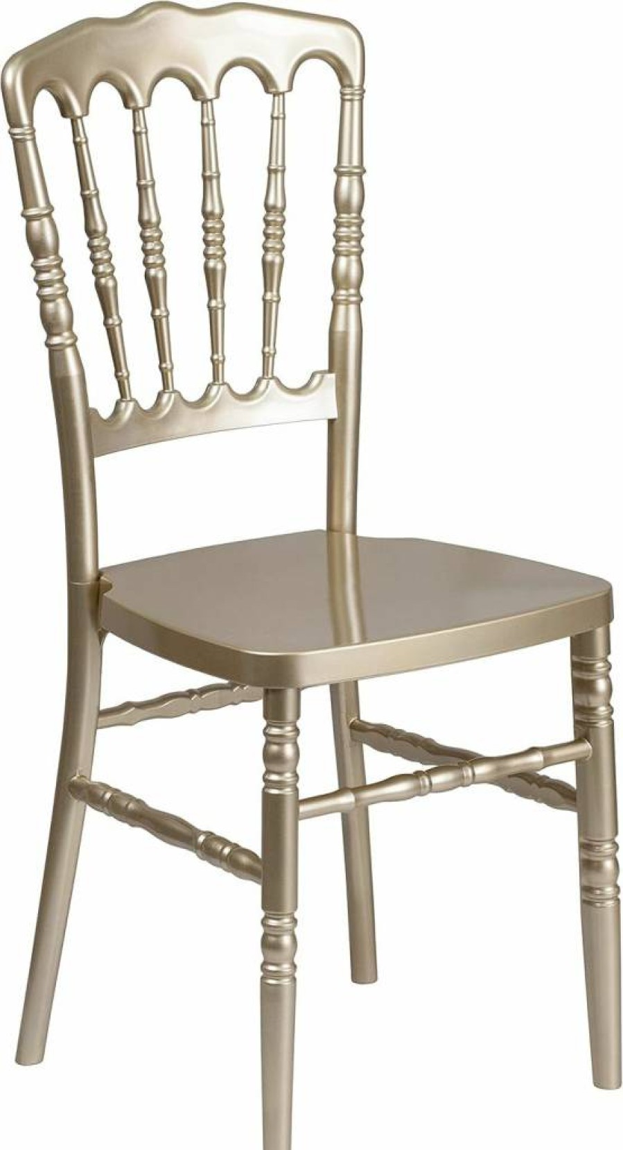 Flash Furniture Hercules Series 2-Pack White Resin Stackable Napoleon Chairs