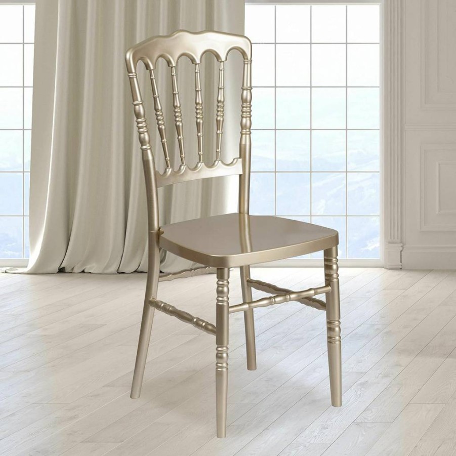 Flash Furniture Hercules Series 2-Pack White Resin Stackable Napoleon Chairs