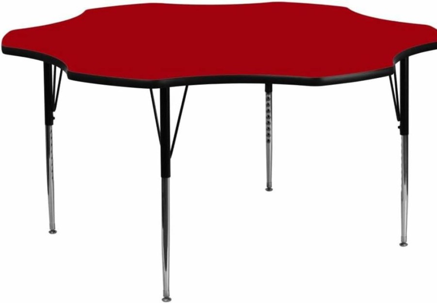 Flash Furniture Wren 60" Adjustable Height Activity Table - Thermal Laminate Oak Finish, Standard Legs