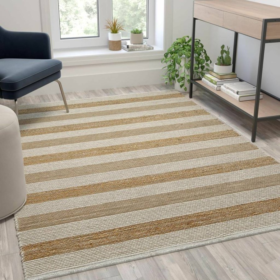 Flash Furniture 8' x 10' Braided Jute Area Rug - Natural Fiber Indoor Rug for Home Decor