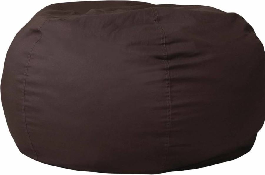Flash Furniture Duncan Oversized Foam-Filled Bean Bag Chair with Removable Washable Furry Cover for Kids and Adults, White