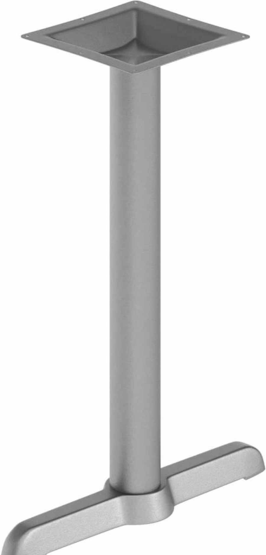 Flash Furniture Commercial Silver T-Base Restaurant Table Base, 5" x 22" Cast Iron Column with 3" Diameter Height Adjustable for Dining Tables