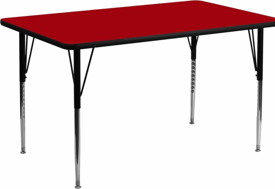 Flash Furniture 24x48 Inch Adjustable Height Grey Laminate Activity Table for Office or Classroom