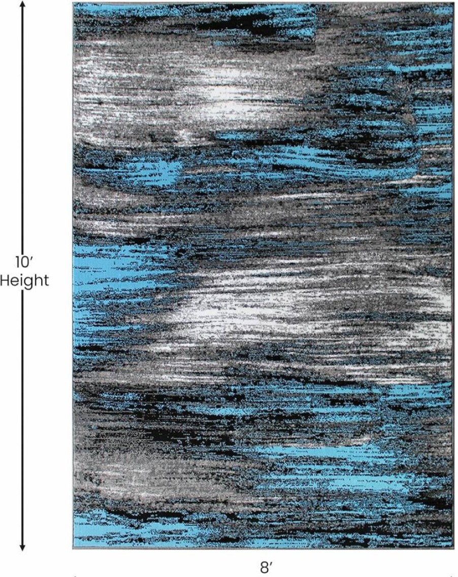 Flash Furniture Abstract Area Rug 5x7 Feet - Red Scraped Design with Jute Backing, Durable Olefin Fabric for Living Room, Bedroom & Family Room