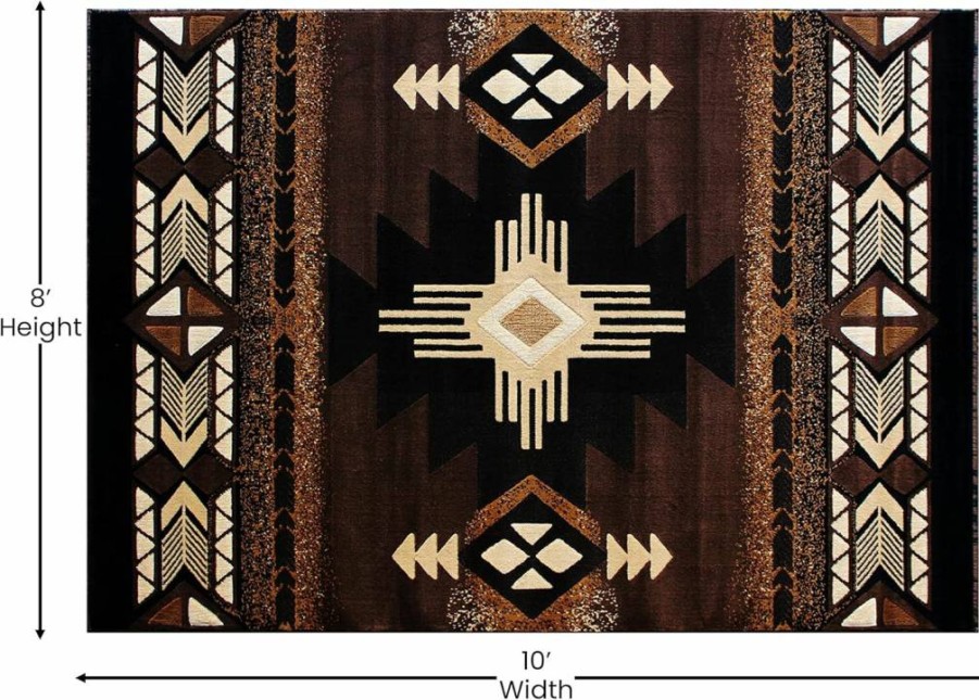 Flash Furniture Southwestern Style Olefin Area Rug - 2'x7' Rustic Sage Accent Rug with Jute Backing - Mohave Traditional Design
