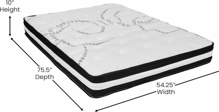 Flash Furniture Queen 10" Hybrid Mattress - Pocket Spring & Foam Support, Comfortable Sleep in a Box, Capri Collection
