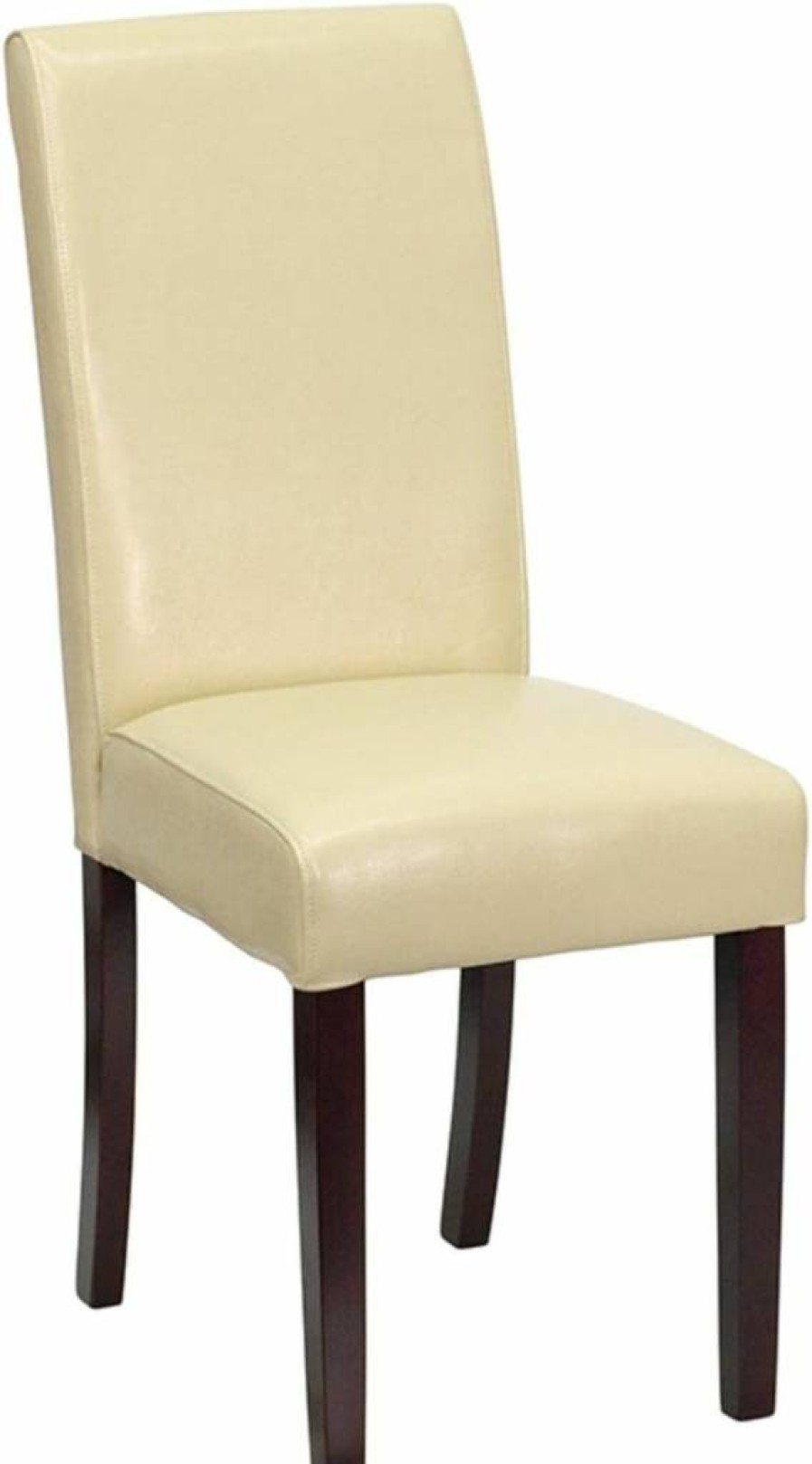 Flash Furniture Black Leathersoft Parsons Dining Chair - Traditional Upholstered Panel Back Design