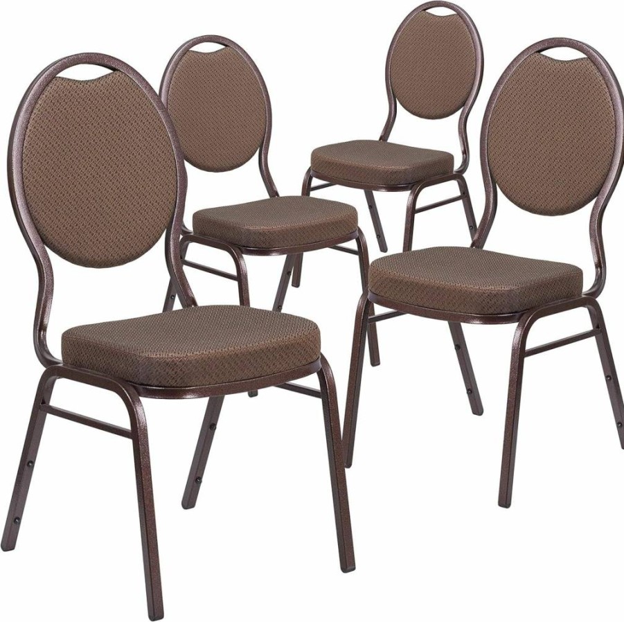 Flash Furniture Hercules Series Black Fabric Stacking Banquet Chair with Silver Vein Frame