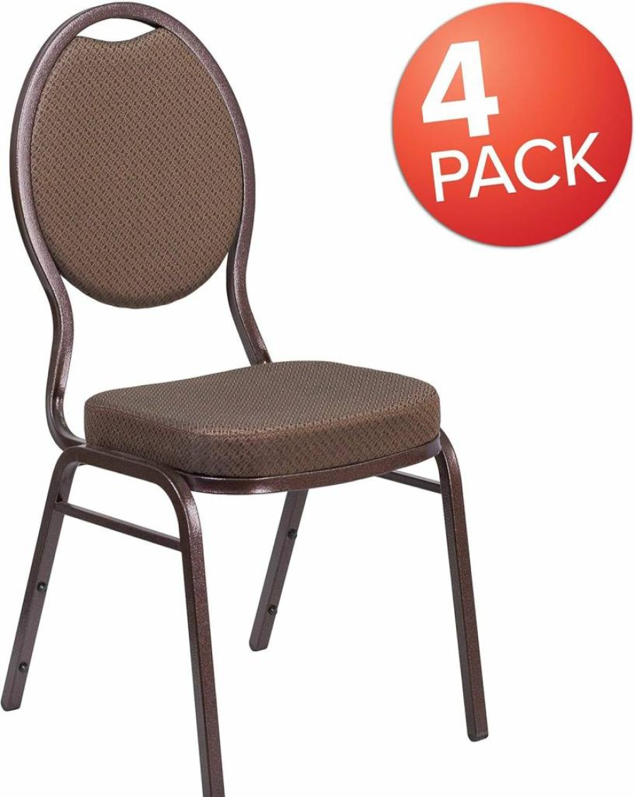 Flash Furniture Hercules Series Black Fabric Stacking Banquet Chair with Silver Vein Frame