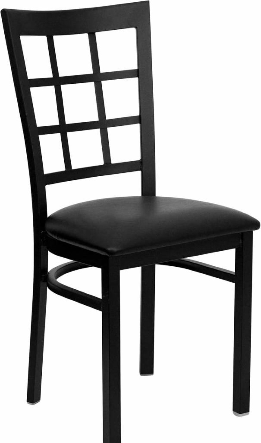 Flash Furniture Hercules Series 4-Pack Black Metal Restaurant Chairs with Vinyl Seats for Dining & Commercial Use