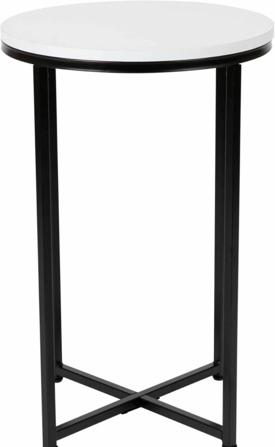 Flash Furniture 23.75" Square White Wood Adjustable Swivel Table - Height Adjustable 33" to 40.5" for Office or Home Use