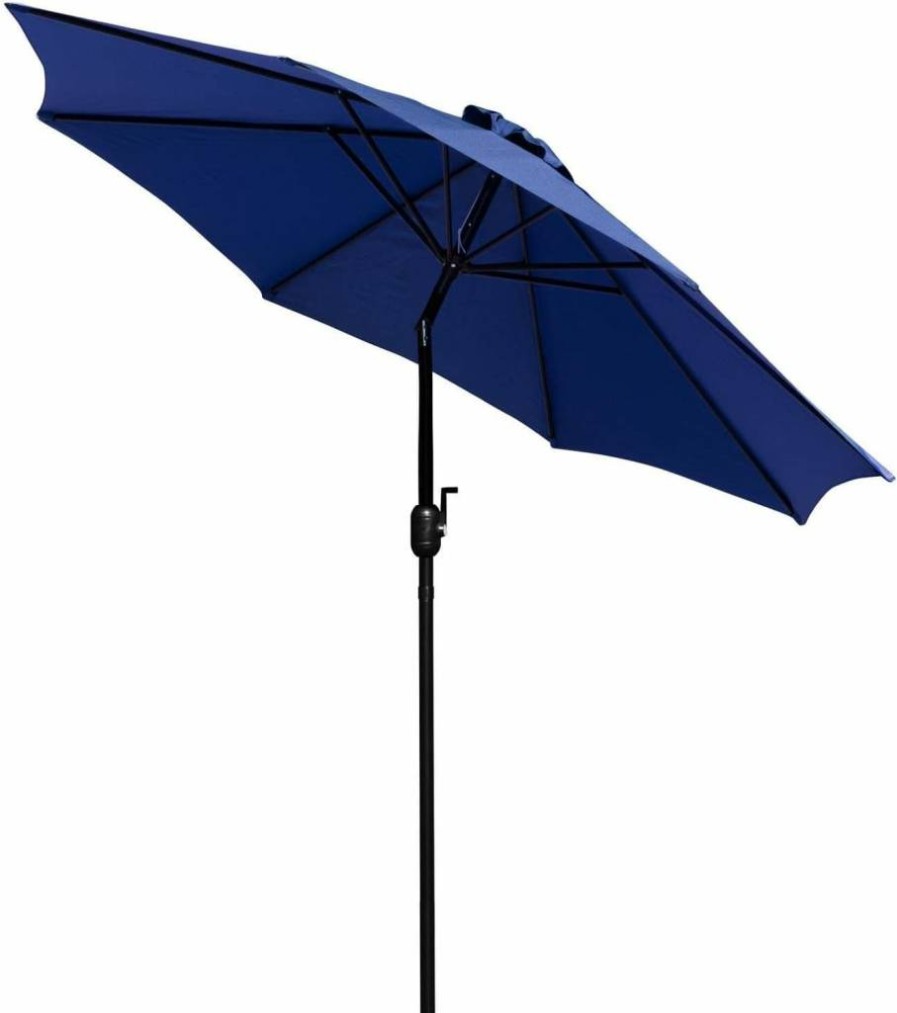 Flash Furniture 9ft Round Patio Umbrella with Crank & Tilt - Kona Tan Aluminum Outdoor Market Umbrella