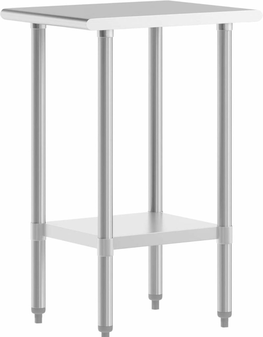 Flash Furniture NSF Certified Stainless Steel 18 Gauge Work Table with Undershelf, 72x30x36 Inches, Commercial Prep Table with 1.5" Backsplash
