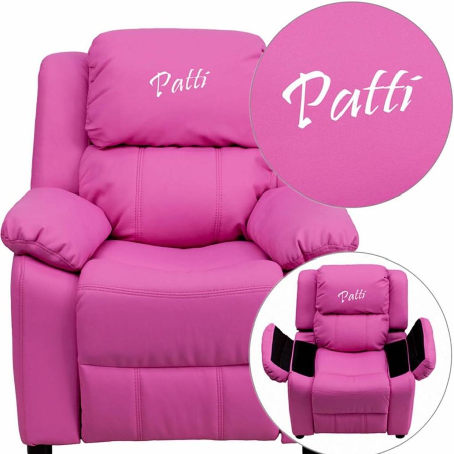Flash Furniture Kids Recliner Chair in Hot Pink Vinyl - Comfortable & Durable for Children