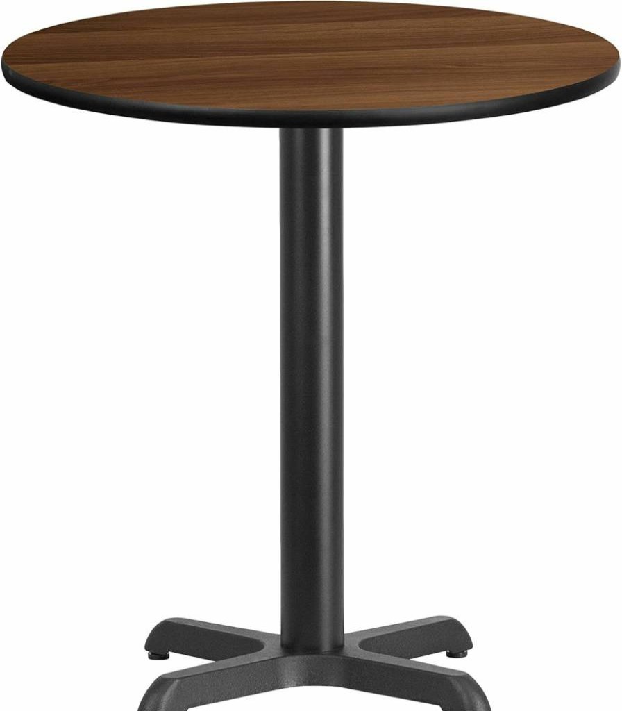 Flash Furniture 24-Inch Round Black Laminate Dining Table with 22-Inch Square Base