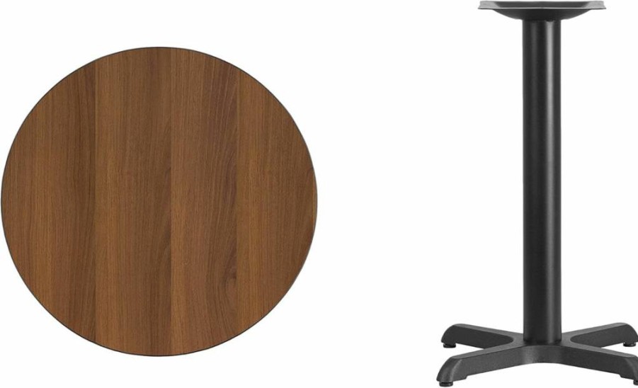 Flash Furniture 24-Inch Round Black Laminate Dining Table with 22-Inch Square Base