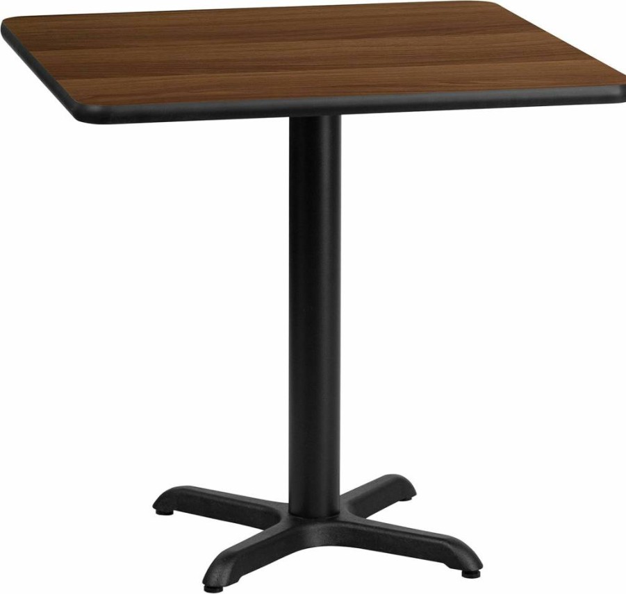 Flash Furniture 30-Inch Square Mahogany Laminate Dining Table with 22-Inch Matching Base