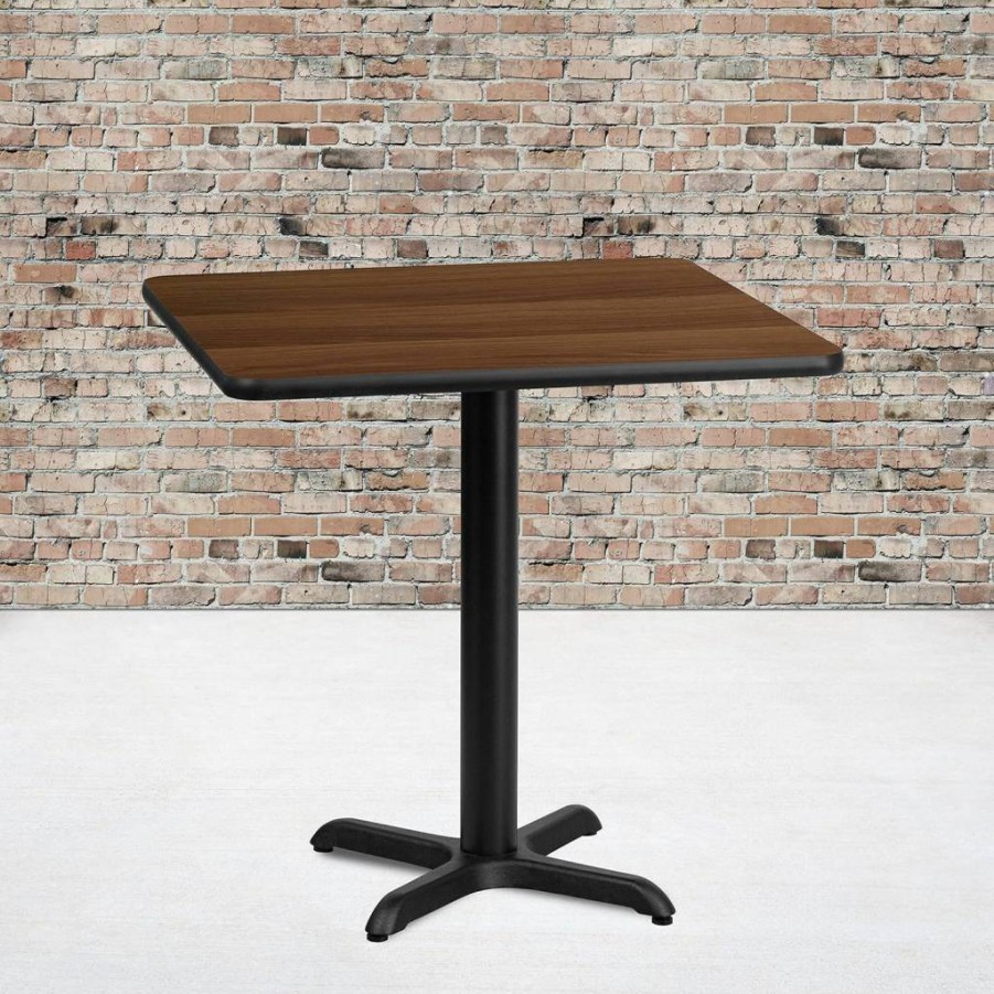 Flash Furniture 30-Inch Square Mahogany Laminate Dining Table with 22-Inch Matching Base