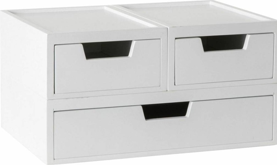Martha Stewart 3-Piece Stackable Paulownia Wood Storage Box Set with Pull-Out Drawers, Light Natural Organizer Bins for Home & Office