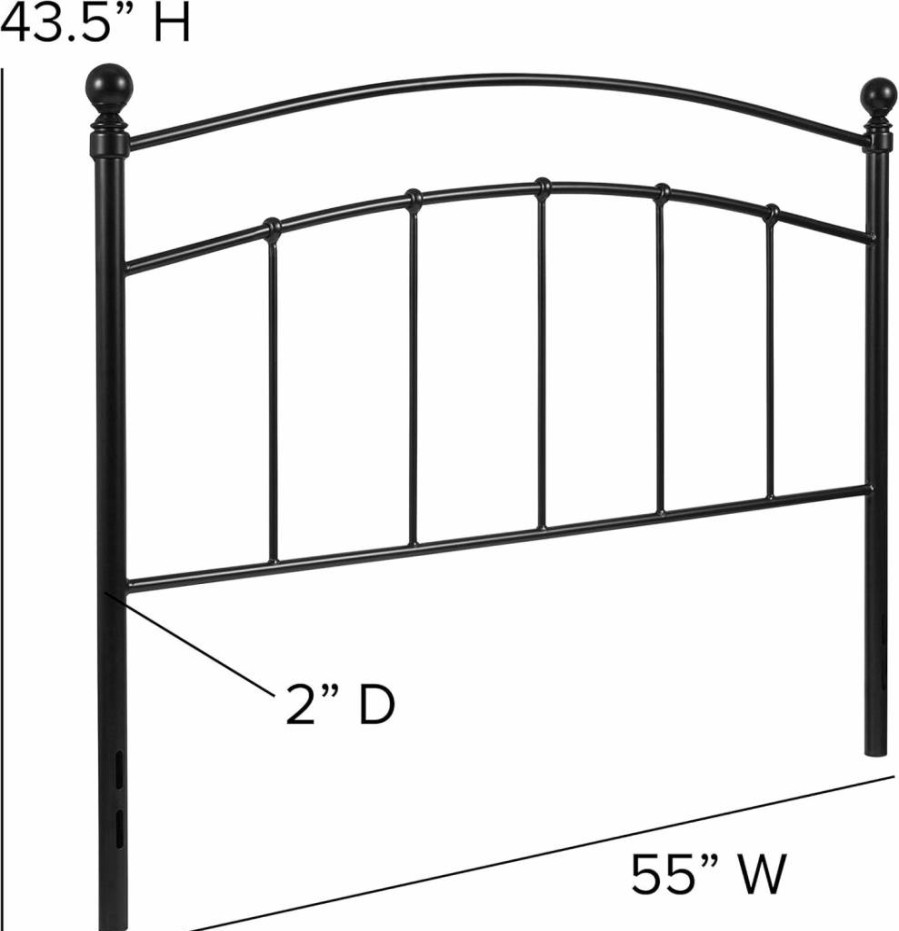 Flash Furniture Black Metal Queen Headboard - Woodstock Decorative Design for Bedroom