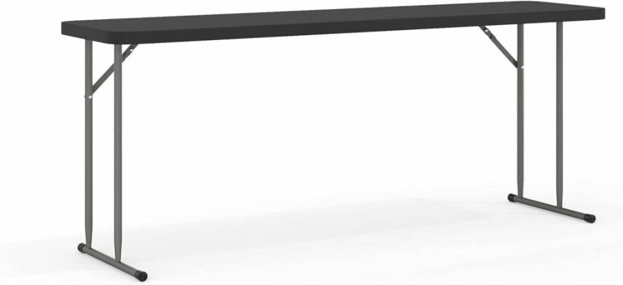 Flash Furniture Kathryn 6-Foot White Plastic Folding Table for Training & Events, 220 lbs Weight Capacity, Rectangular Portable Table