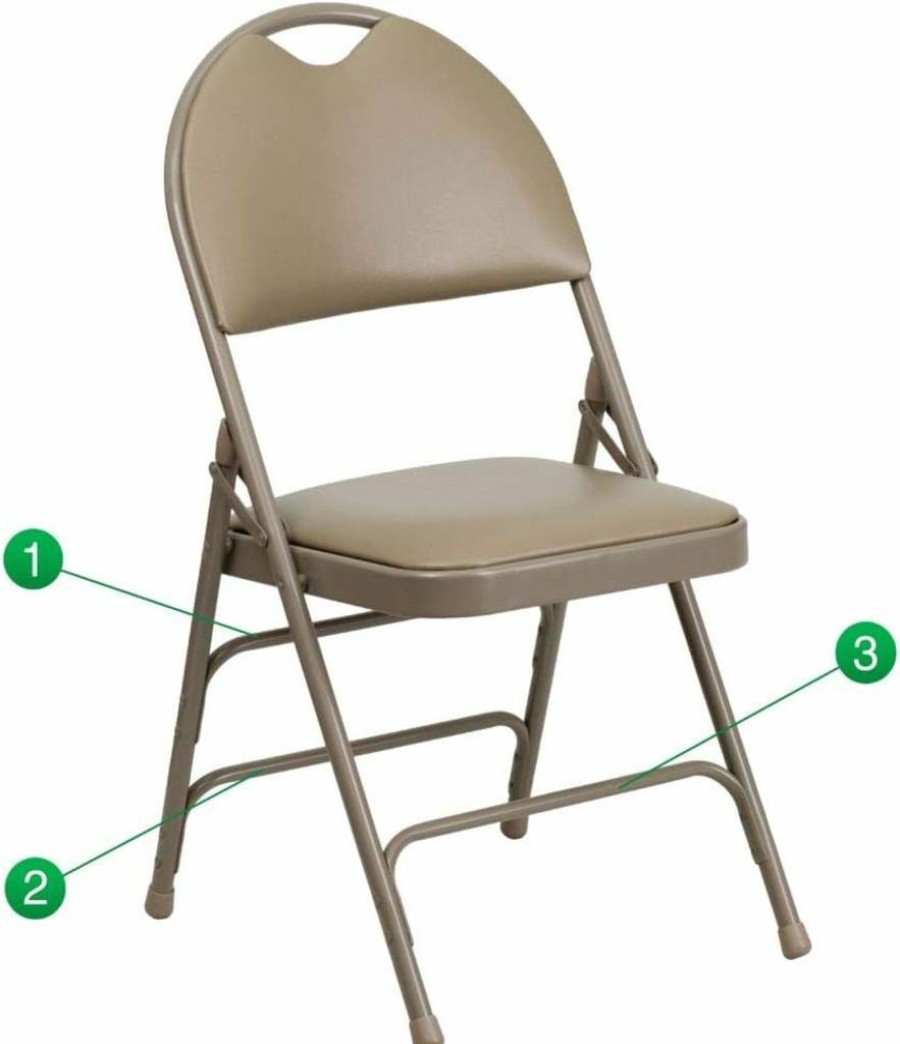 Flash Furniture 4-Pack Burgundy Metal Folding Chairs - Hercules Series, Triple Braced, Premium Fabric, Easy-Carry Handle