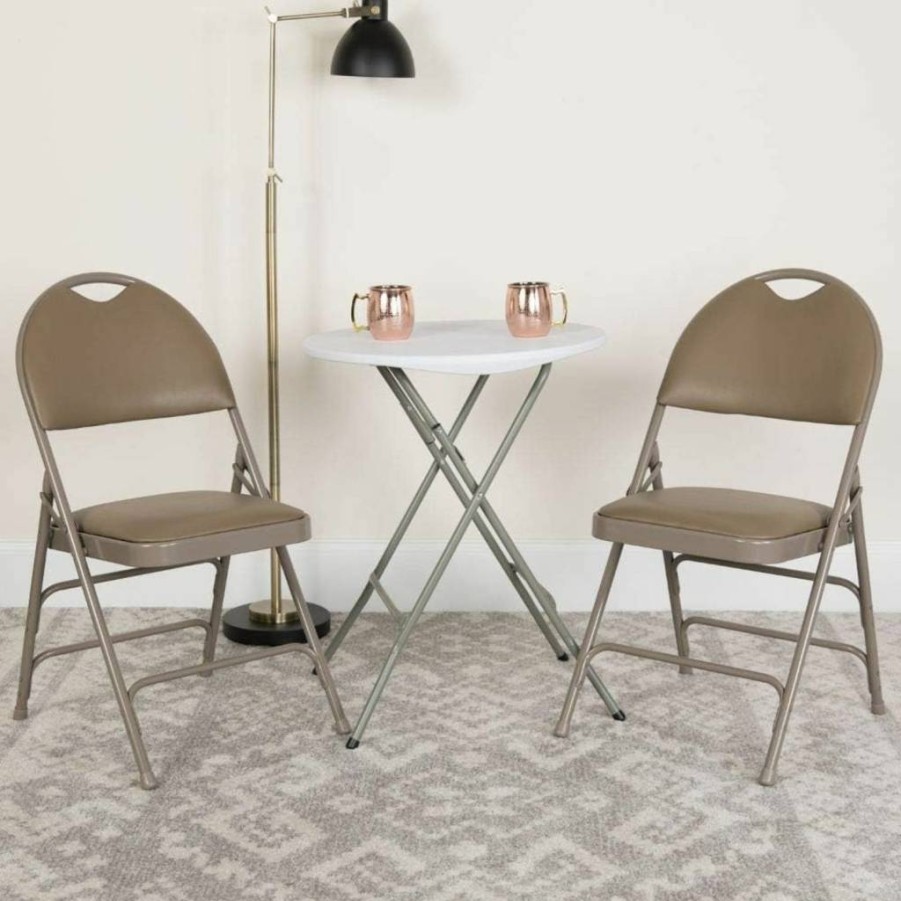 Flash Furniture 4-Pack Burgundy Metal Folding Chairs - Hercules Series, Triple Braced, Premium Fabric, Easy-Carry Handle