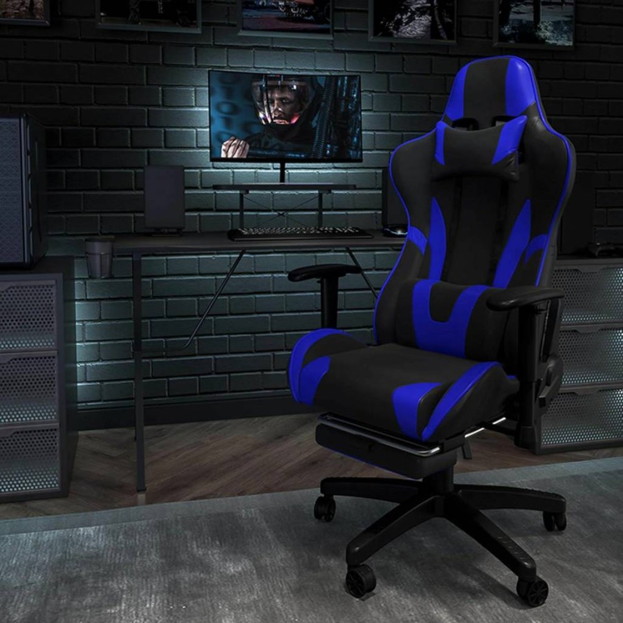 Flash Furniture X20 Ergonomic Gaming Chair - Adjustable, Reclining Office Computer Chair in Gray Leathersoft