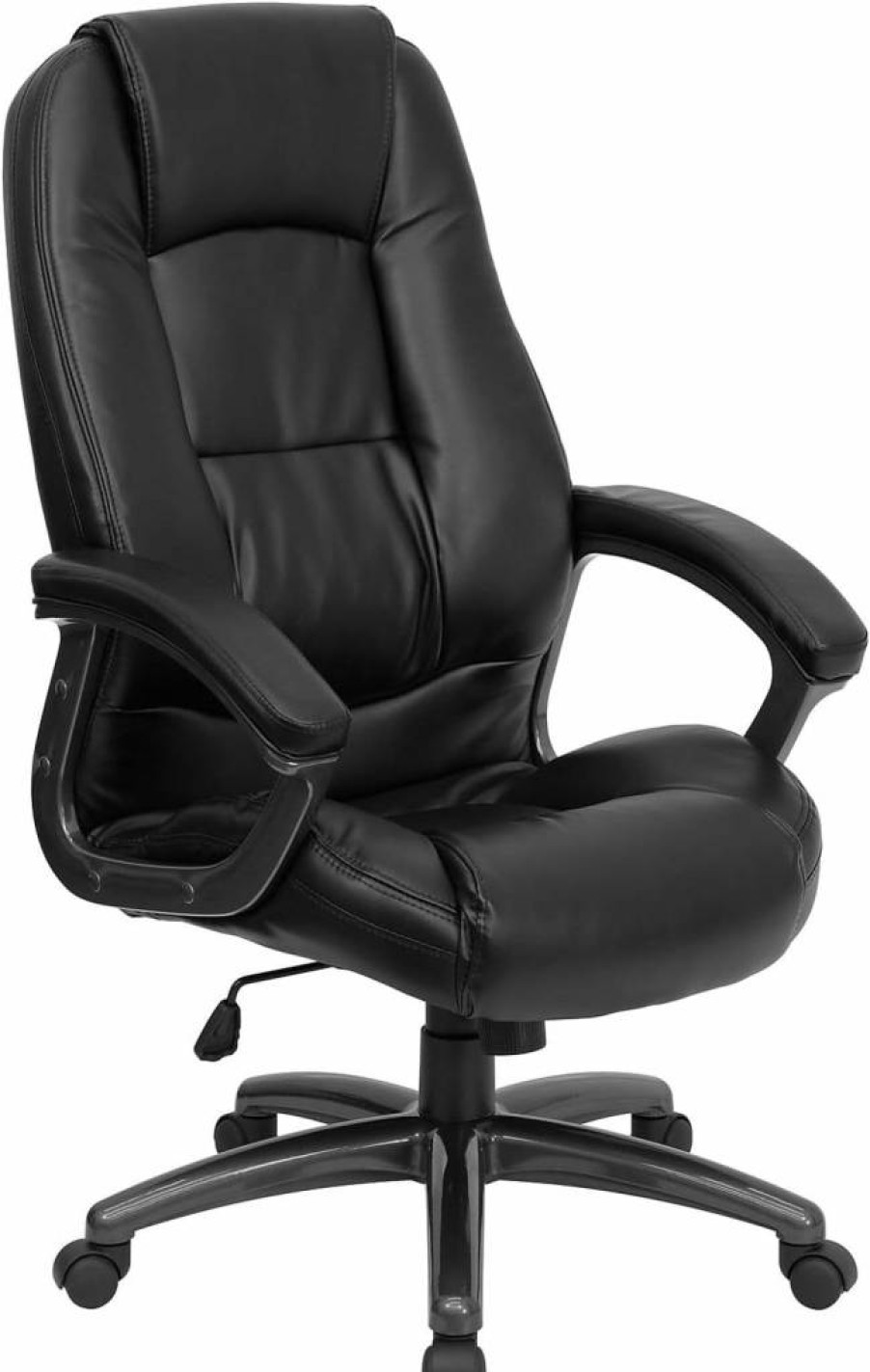 Flash Furniture Jules High-Back Executive Office Chair - Ergonomic Swivel Design with Lumbar Support & Adjustable Arms, Black LeatherSoft