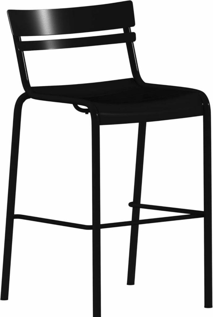 Flash Furniture Nash 2-Pack Commercial Steel Stackable Bar Stools with Slat Back, Indoor-Outdoor Use, Silver