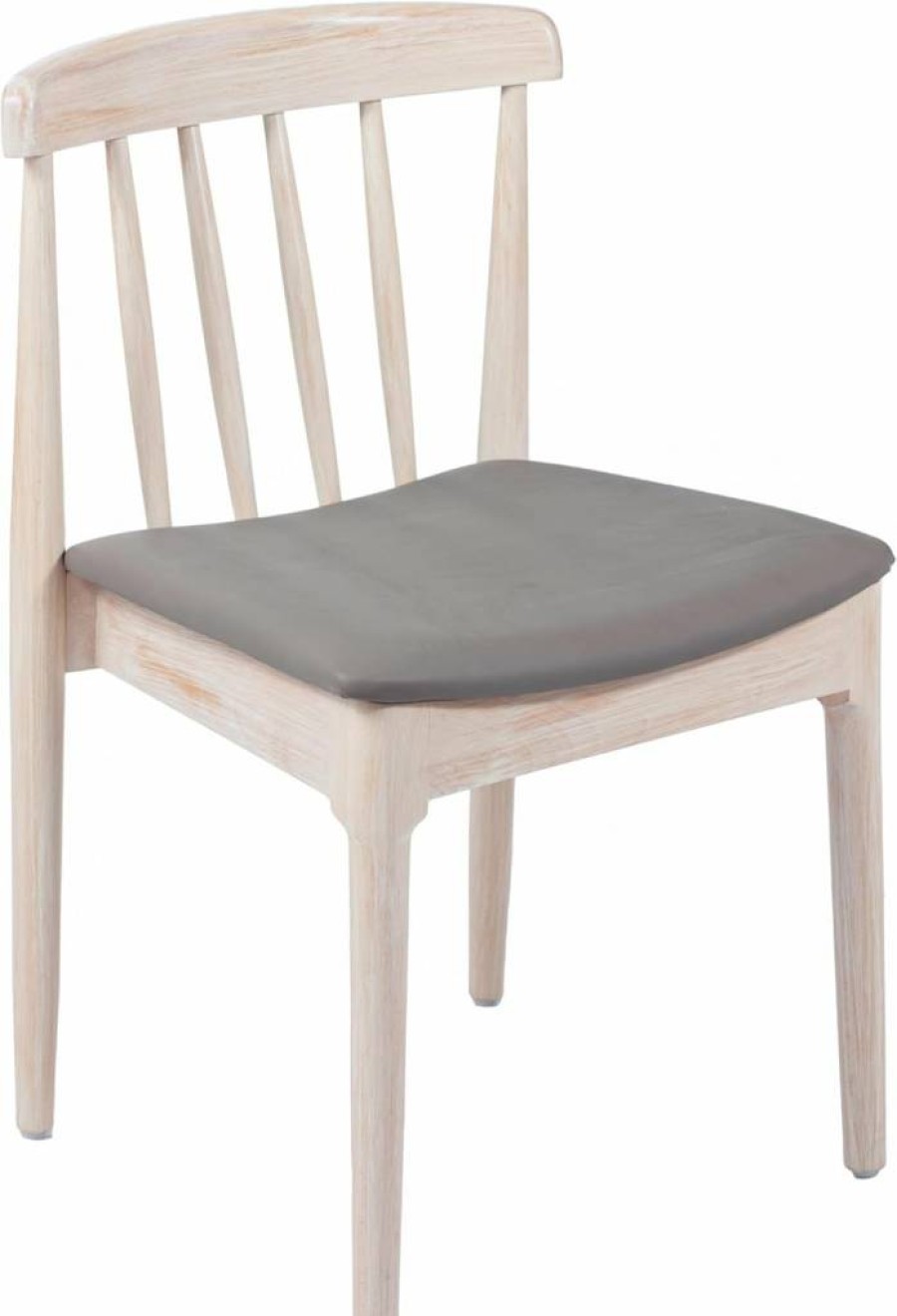 Flash Furniture Commercial Grade Solid Wood Dining Chair - Black Vinyl Padded Seat & Curved Spindle Backrest - Restaurant Quality Chester Chair