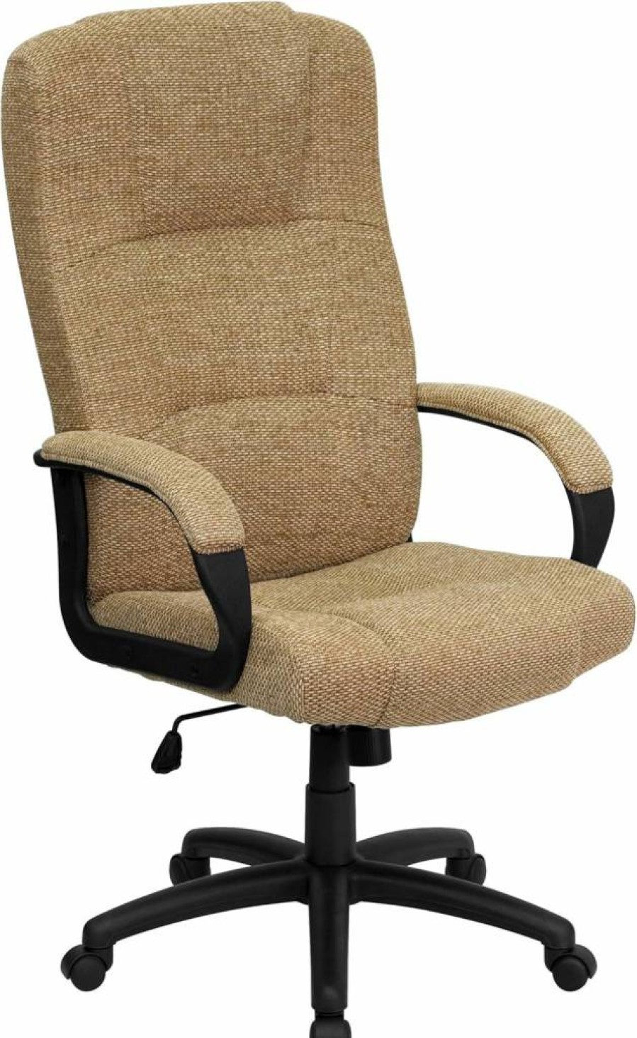 Flash Furniture Rochelle High Back Executive Office Chair - Gray Fabric Swivel Task Chair with Adjustable Arms, Ergonomic Support for Home & Business Workspaces