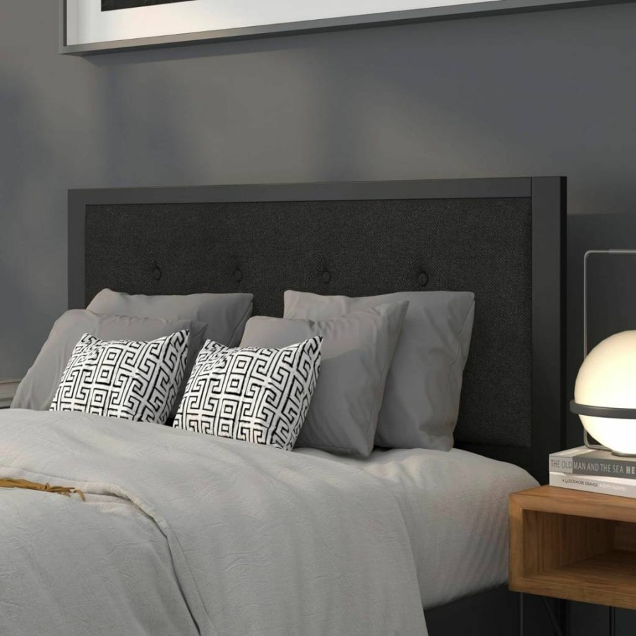 Flash Furniture Bristol Black Tufted Upholstered Full Size Metal Headboard