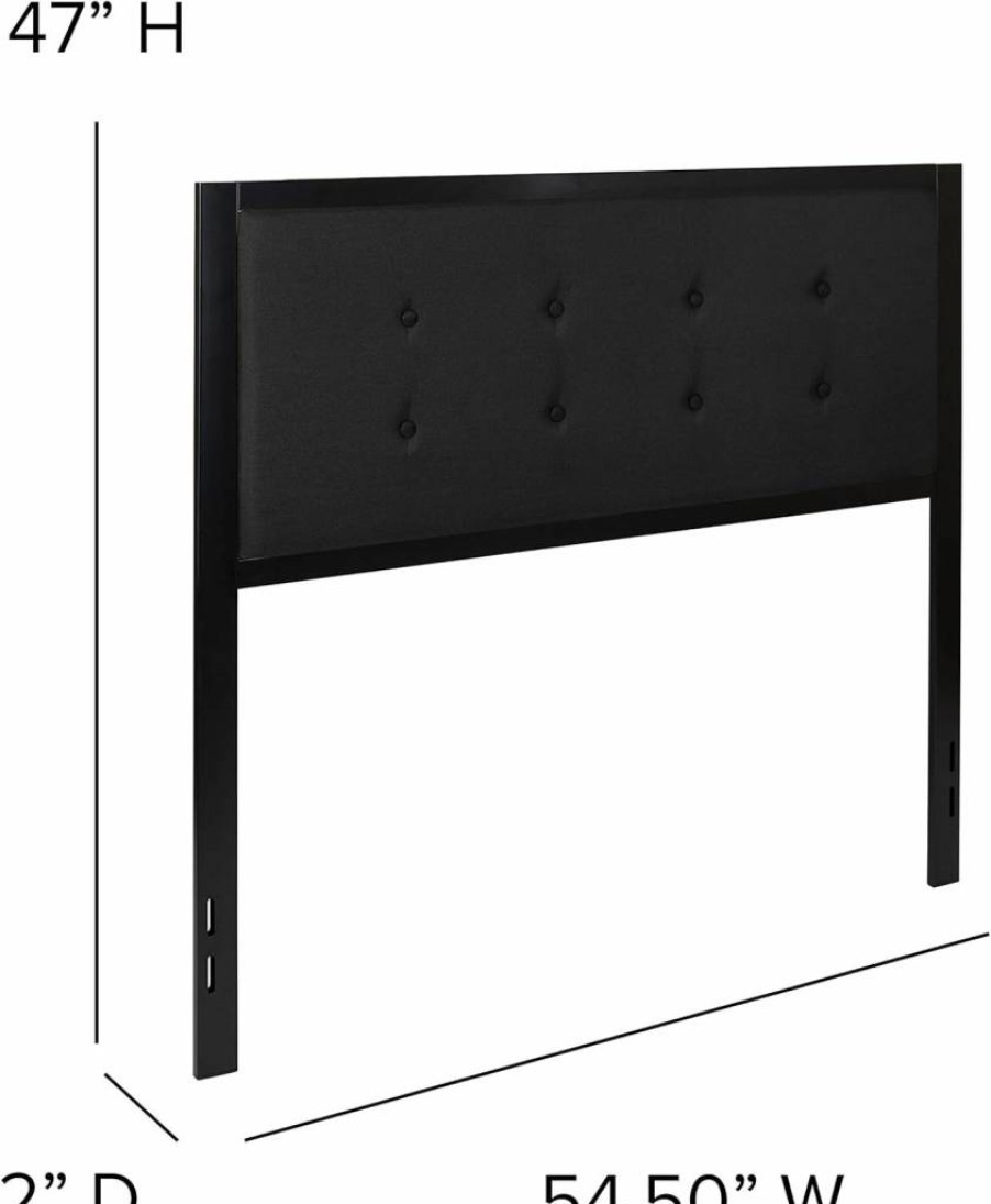 Flash Furniture Bristol Black Tufted Upholstered Full Size Metal Headboard