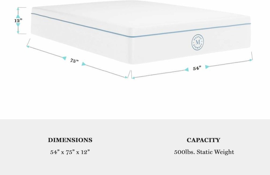 Martha Stewart SleepComplete 12" Queen Hybrid Mattress in a Box - Medium-Firm Pocket Spring & Cooling Foam, 5-Zone Support, CoolWeave Cover, White