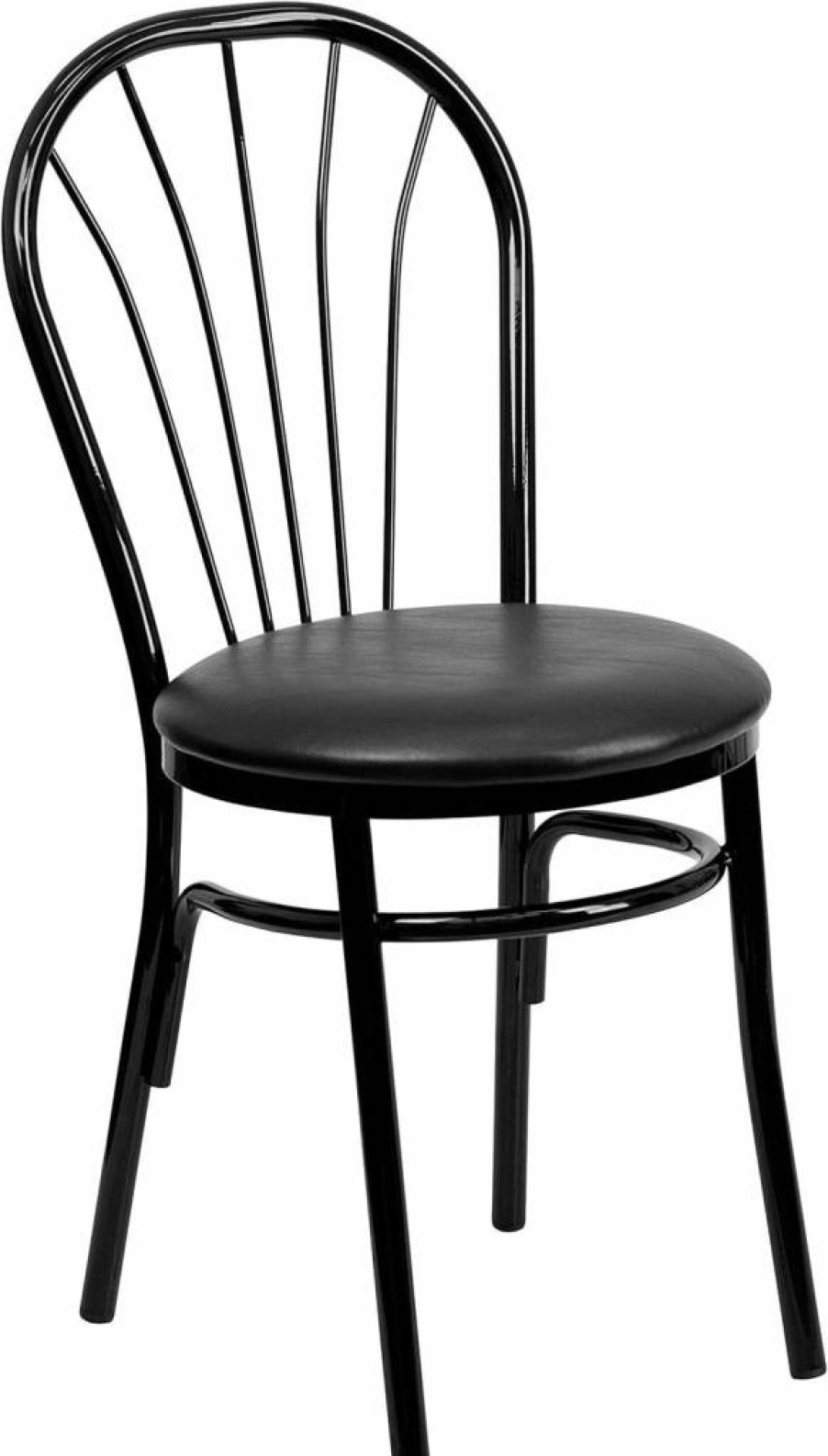 Flash Furniture 2-Pack Hercules Series Metal Chairs with Fan Back Design & Black Vinyl Seating