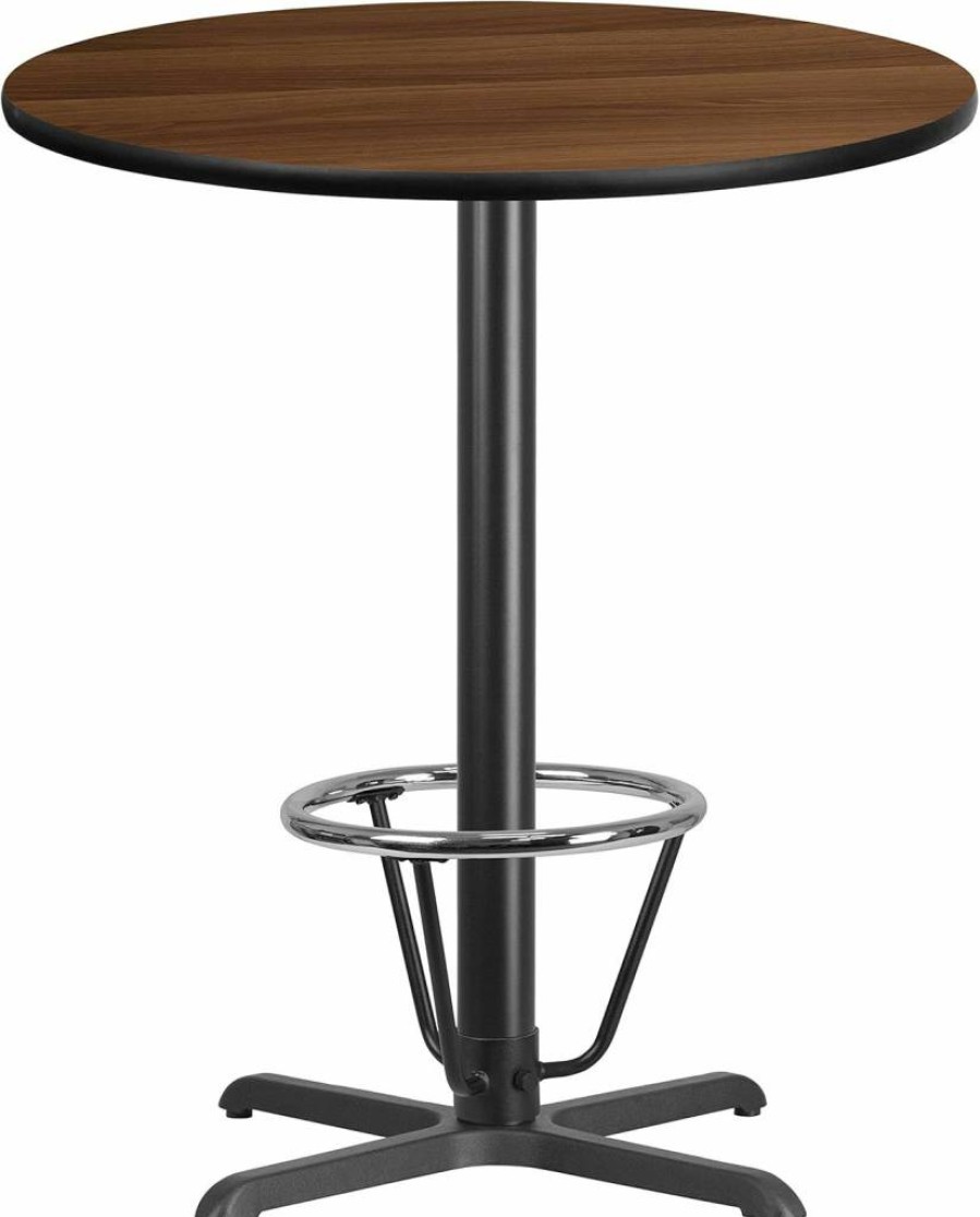 Flash Furniture 36-Inch Round Black Laminate Bar Table with 30x30 Inch Base & Foot Ring