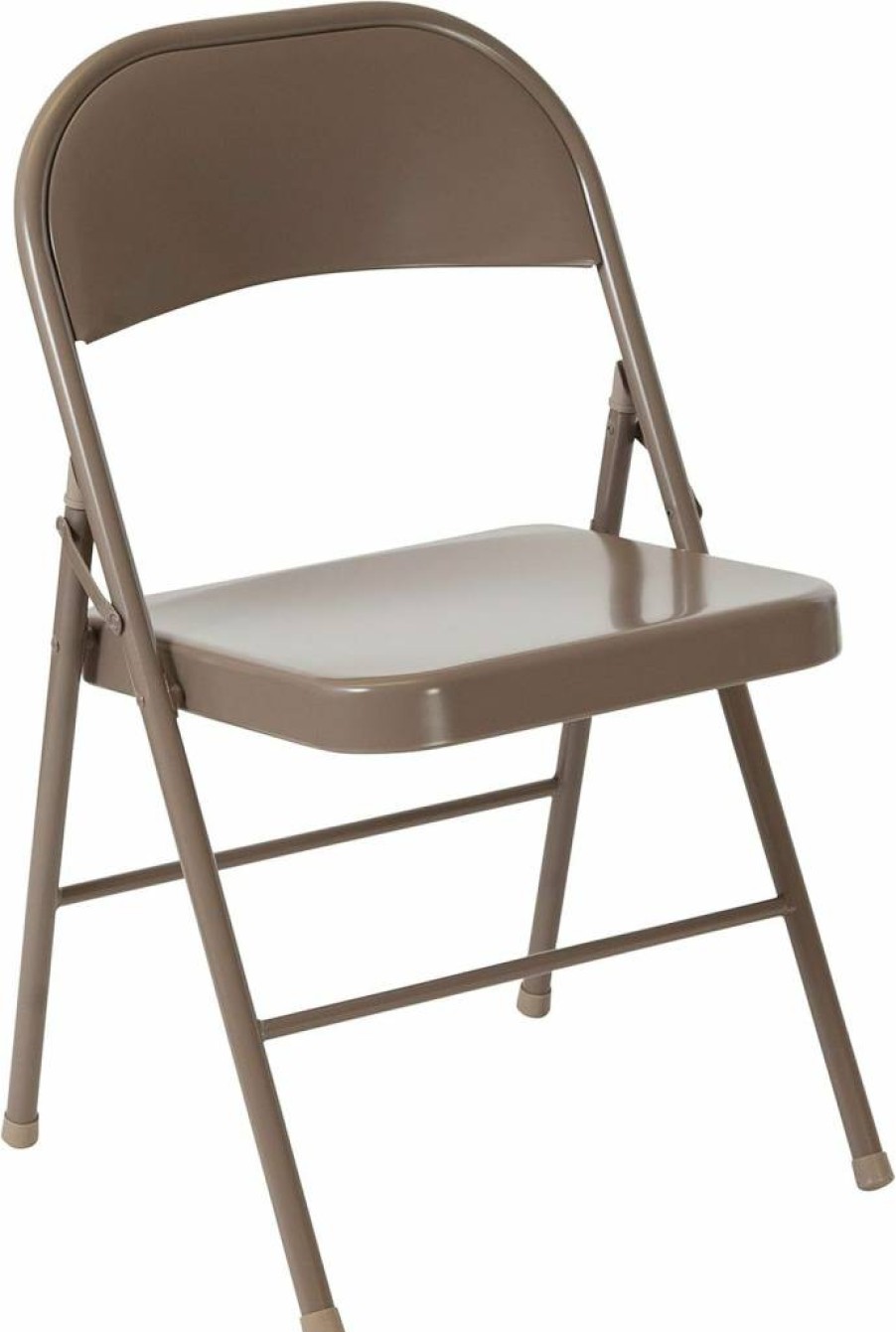 Flash Furniture Hercules Series Heavy Duty Black Metal Folding Chair with Double Bracing