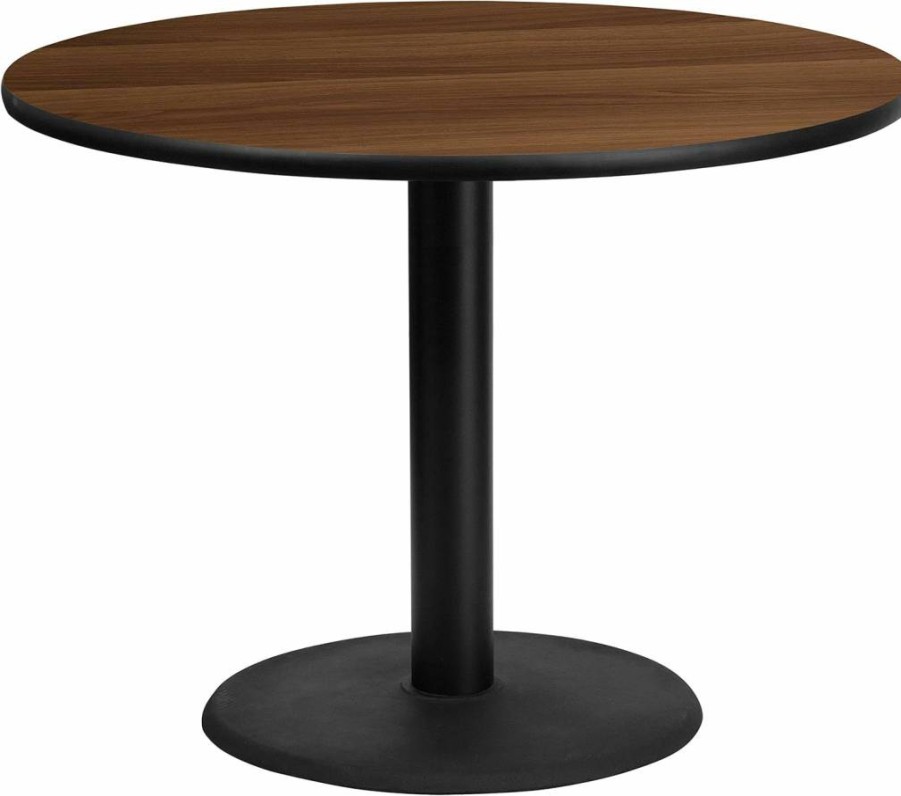 Flash Furniture 42-Inch Round Graniss Laminate Dining Table with 24-Inch Height Adjustable Base, Natural Finish