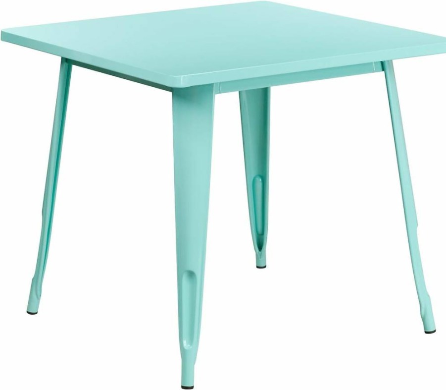 Flash Furniture Felix 31.5" Square White Metal Table for Indoor & Outdoor Use - Commercial Grade