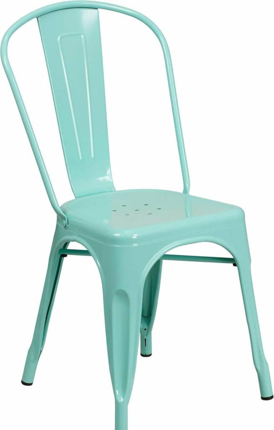 Flash Furniture Mint Green Metal Stackable Chair for Indoor & Outdoor Use - Commercial Grade